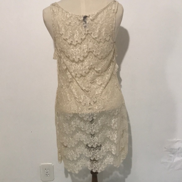 Free People cream lace dress. Size 10 - Picture 3 of 4
